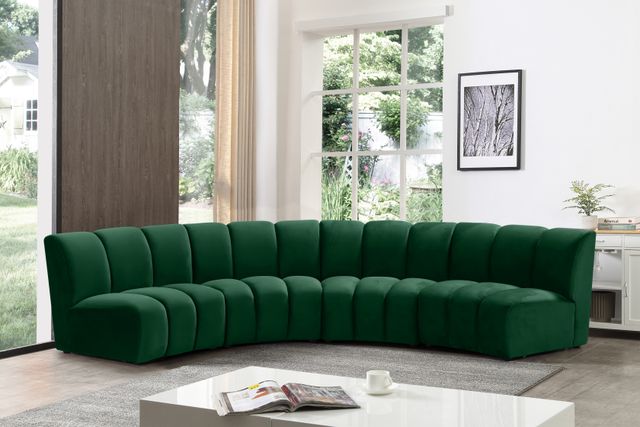 Meridian Furniture Infinity 4-Piece Green Velvet Modular Sectional-1