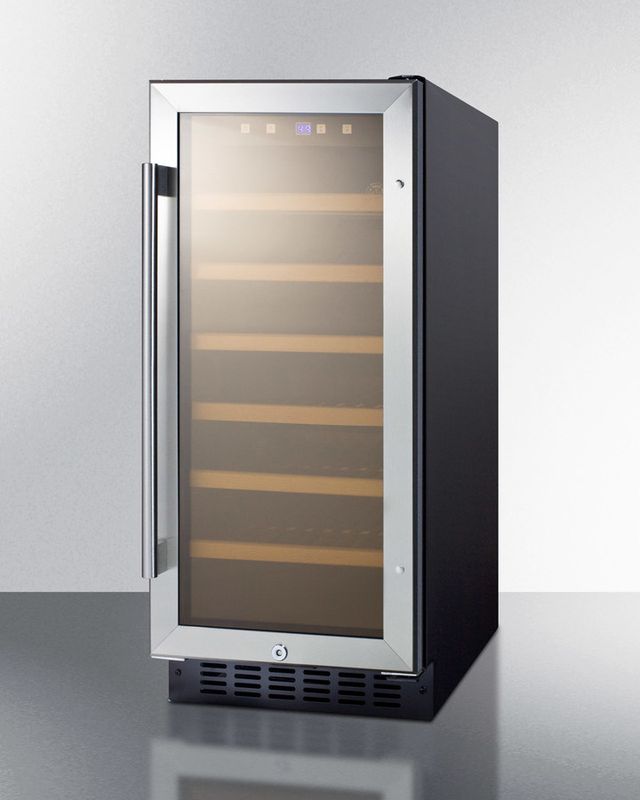 Summit® 15" Stainless Steel Wine Cooler-1