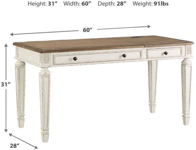 Signature Design by Ashley® Realyn Brown/White Lift Top Office Desk-2