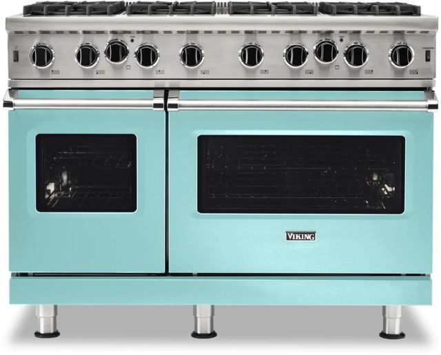 Viking® 5 Series 48" Bywater Blue Freestanding Liquid Propane Range-0
