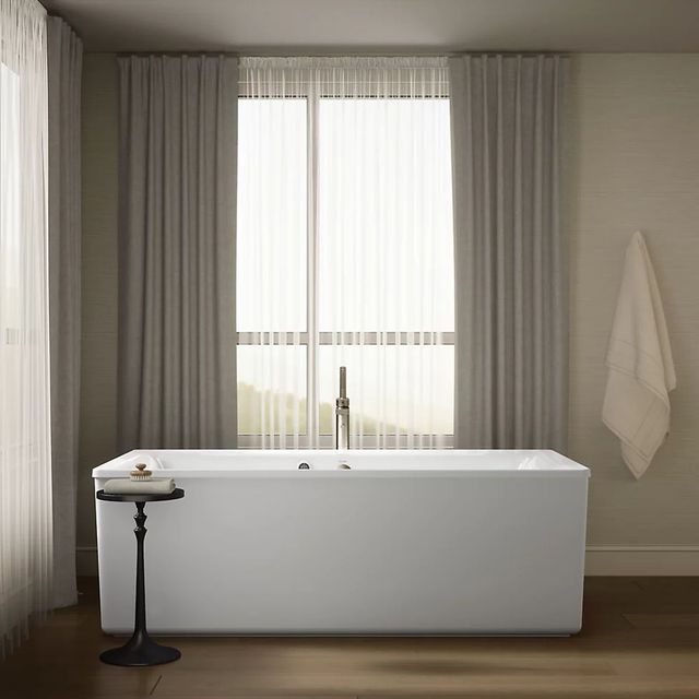 KOHLER® Stargaze® White 72" x 36" Freestanding Bath with Fluted Shroud-4