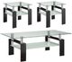 Coaster® Dyer 3-Piece Glass Top Occasional Table with Black/Chrome Base Set-0