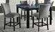 Elements International Francesca 5-Piece Black/Blue/Gray Fabric Counter Dining Set-4