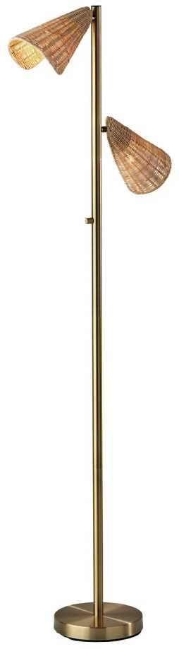 Adesso® Cove Antique Brass Floor Lamp-0
