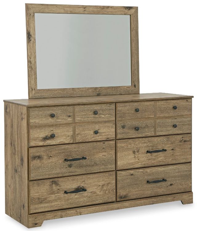 Signature Design by Ashley® Shurlee 5-Piece Light Brown King Crossbuck Panel Headboard Bedroom Set-2
