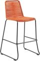 Armen Living Shasta Black/Tangerine Rope/Steel Outdoor Bar Stool-0