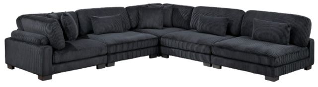 Homelegance® Traverse 5-Piece Black One-Arm Modular Sectional-1