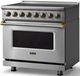Viking® 5 Series 36" Stainless Steel Pro Style Induction Range with Brushed Brass Trim-2