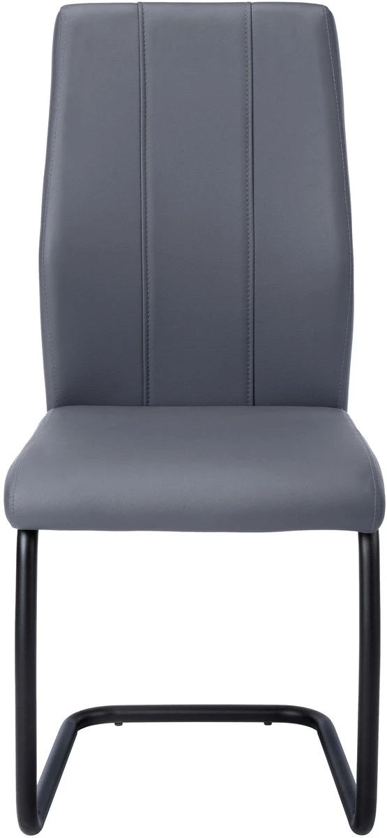 Monarch Specialties Inc. 2-Piece Grey Side Chair Set with Black U-Shaped Bases-2