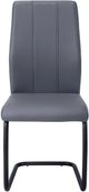 Monarch Specialties Inc. 2-Piece Grey Side Chair Set with Black U-Shaped Bases-2