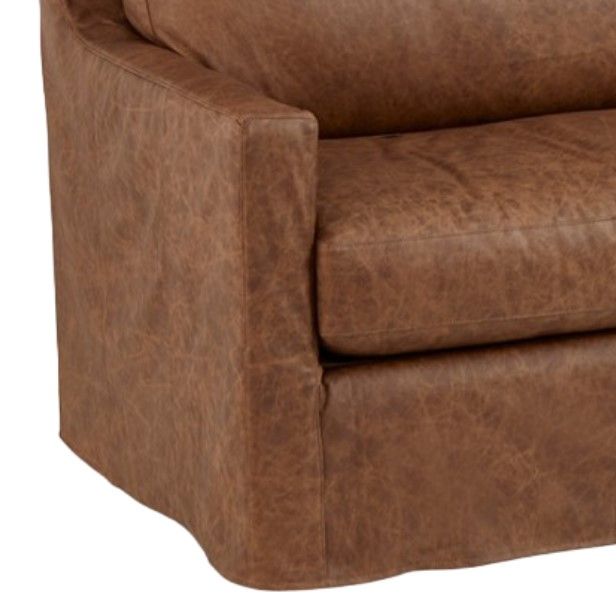 Four Seasons Customizable Jordan Leather 2-Seat Slipcovered Sofa-1