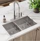 Elkay Crosstown® Polished Satin 33" 4-Hole Equal Double Bowl Dual Mount Sink Kit-2