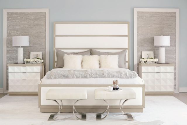 Bernhardt Axiom Linear Gray/Linear White Nightstand-1