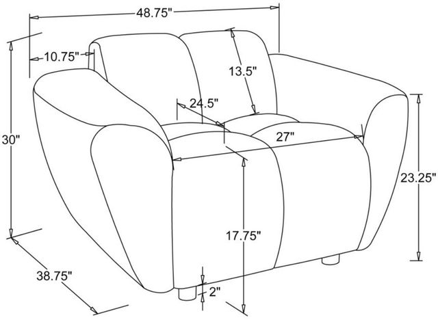 Coaster® Destino Greige Upholstered Splayed Arm Accent Chair-3