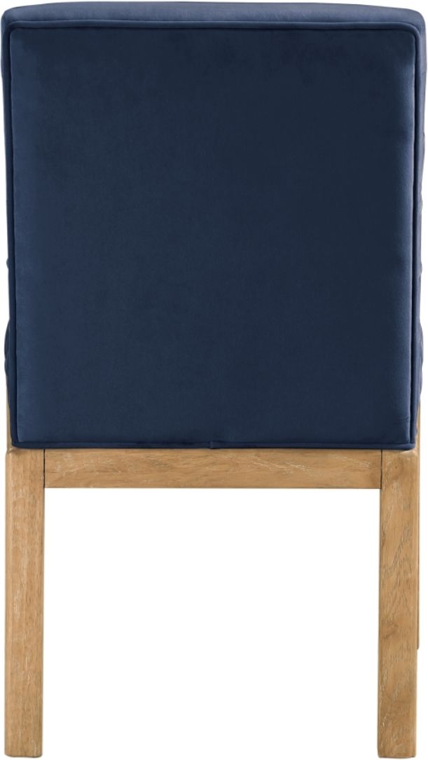 Meridian Furniture Evelyn Navy/Natural Velvet Upholstered Accent Chair-2