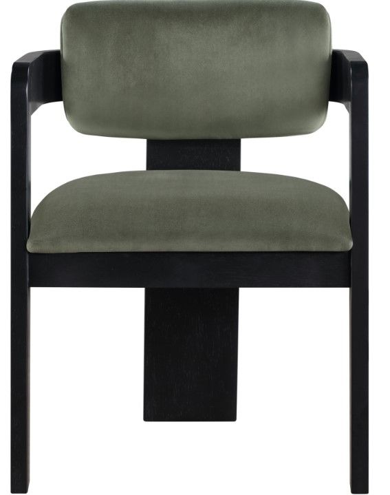 Meridian Furniture Sacha Green/Black Velvet Dining Chair-1