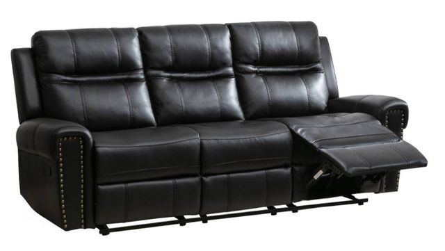 Mazin Furniture Emerson Black Manual Reclining Sofa -1
