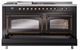 Ilve® Nostalgie II Noblesse 60'' Glossy Black Pro Style Dual Fuel Range with Burnished Trim-3