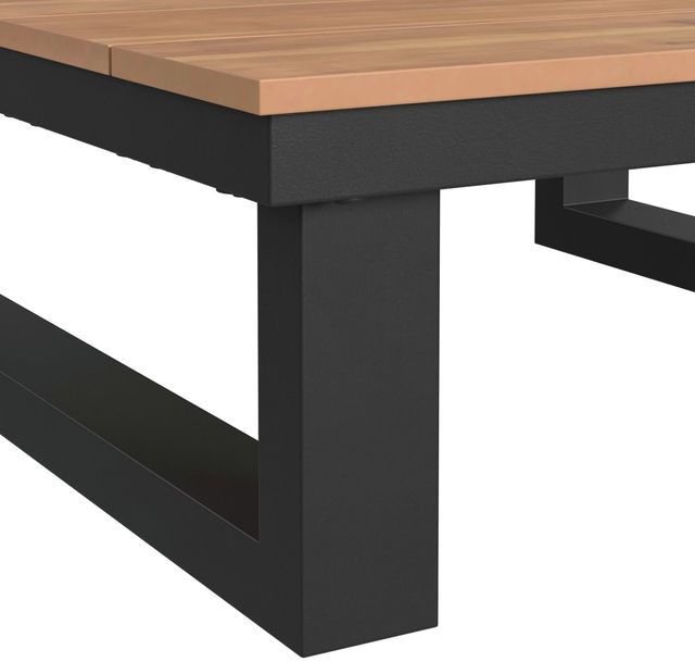 Elements International Cabana Black/Brown Aluminum/Wood Outdoor Coffee Table-2