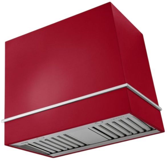 AGA Loge 36" Piccadilly Red Wall Mounted Range Hood with Polished Chrome Trim-0
