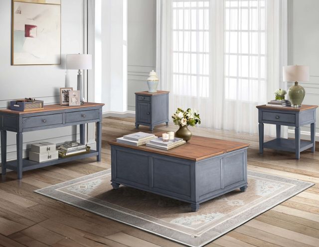 Legends Home Americana Whiskey Trunk Table with Blue Base-1
