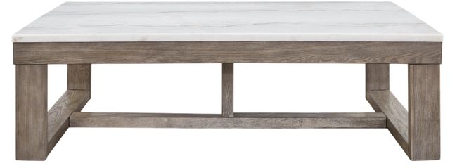 Signature Design by Ashley® Loyaska Ivory Cocktail Table with Brown Base -1