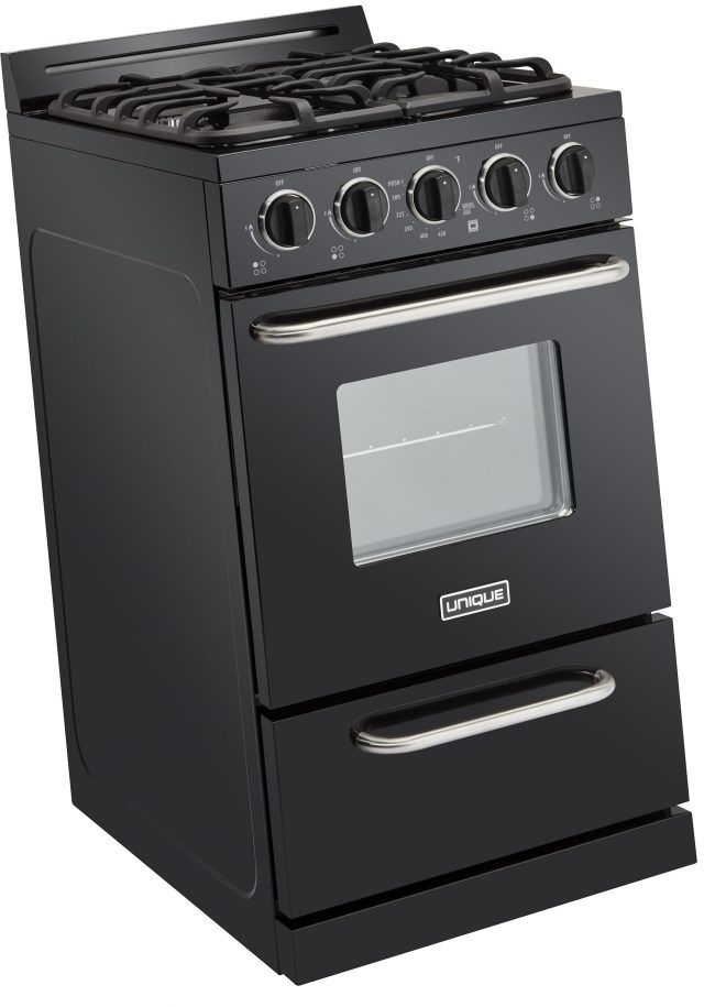 Unique® Appliances Classic 20" Black Freestanding Liquid Propane Gas Range-3