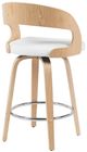 Armen Living Shelly 2-Piece Oak/White Counter Stool Set-4
