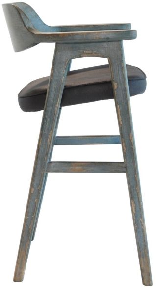Nest Home Collections Wagner Distressed Blue Bar Chair-2