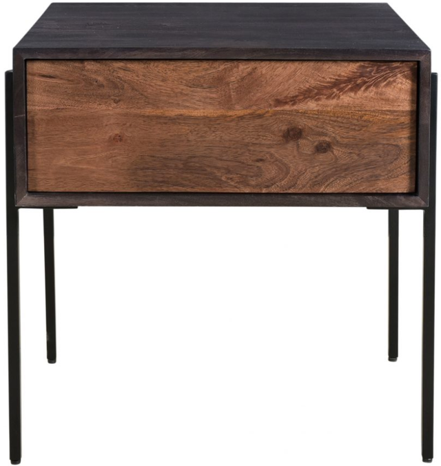 Moe's Home Collection Tobin Brown Side Table with  Iron Base-0