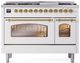 Ilve® Nostalgie II Series 48" White Pro Style Dual Fuel Range-0