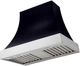 La Cornue Cascade Series 36" Gloss Black Wall Mounted Range Hood with Polished Chrome Trim-0