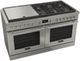 Fulgor Milano® Evoque 400 Series 60” Stainless Steel Hybrid Pro Style Dual Fuel Range with Chrome Trim-0