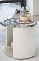 Bernhardt Axiom Glass Top Side Table with Linear Grey Base-1