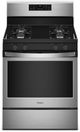 Whirlpool® 29.88" Free Standing Gas Range-Black On Stainless-0