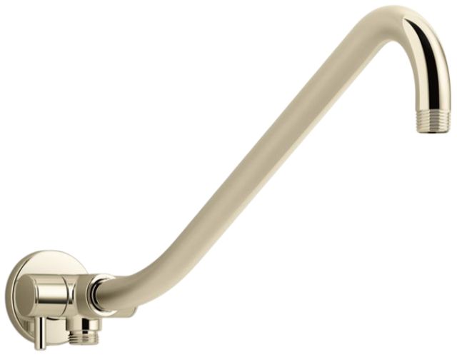 KOHLER® Gooseneck Vibrant French Gold Rainhead Arm with 2-Way Diverter-0
