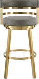 Armen Living Madrid Gold/Vintage Gray Swivel Bar Stool-3