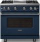 Viking® 5 Series 36" Slate Blue Pro Style Gas (LP) Range with Polished Chrome Trim-4