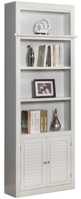 Parker House® Boca 6-Piece Cottage White Library Wall with Corner Bookcase Set-3