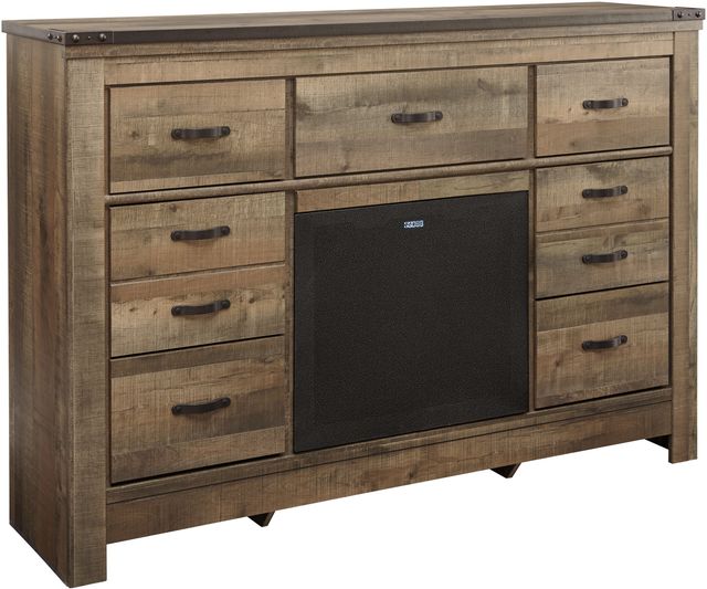 Signature Design by Ashley® Trinell Brown Dresser with Fireplace Option-3