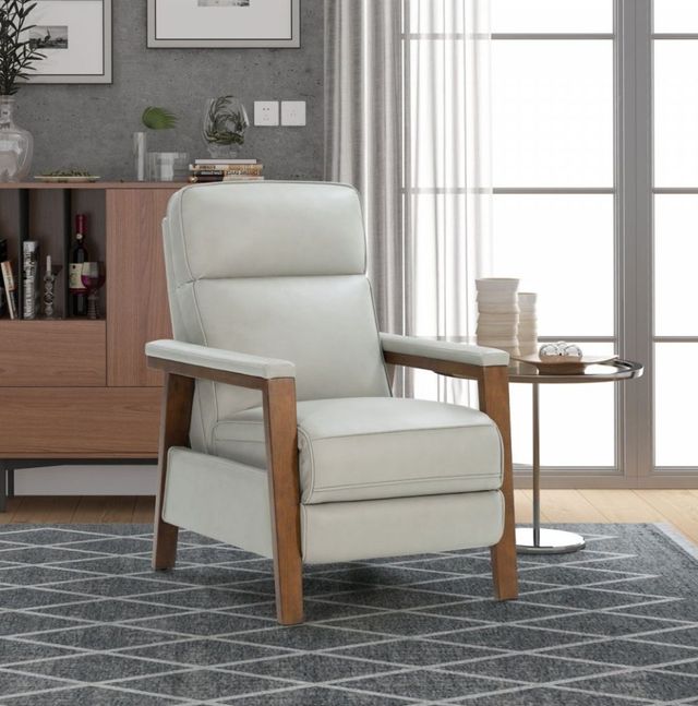 BarcaLounger® Ashland Corbett Chromium Leather Manual Recliner-2