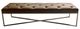 A & B Home Brown/Gold Foam Ottoman with Steel Base-0