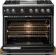 Viking® 5 Series 36" Onyx Pro Style Dual Fuel (LP) Range with Brushed Brass Trim-1