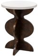 Bassett Mirror Paloma White Accent Table with Black Walnut Burl Base-0