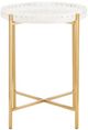 Currey & Company Freya White Accent Table with Antique Brass Base-1