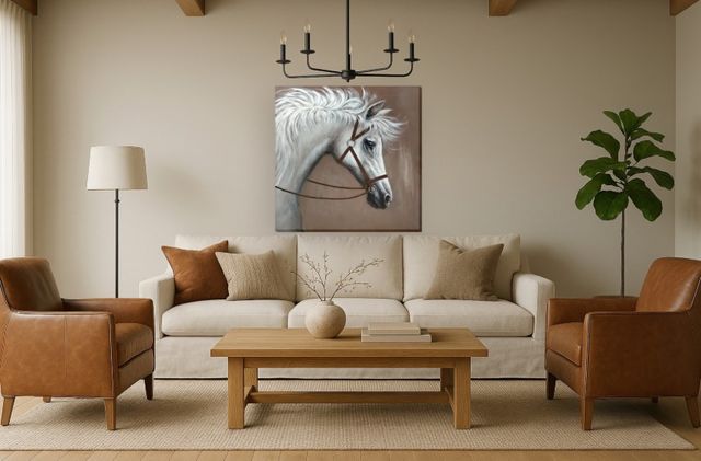 Classy Living Contemplative Majestic Plaid Crowned Muse Wall Art-1