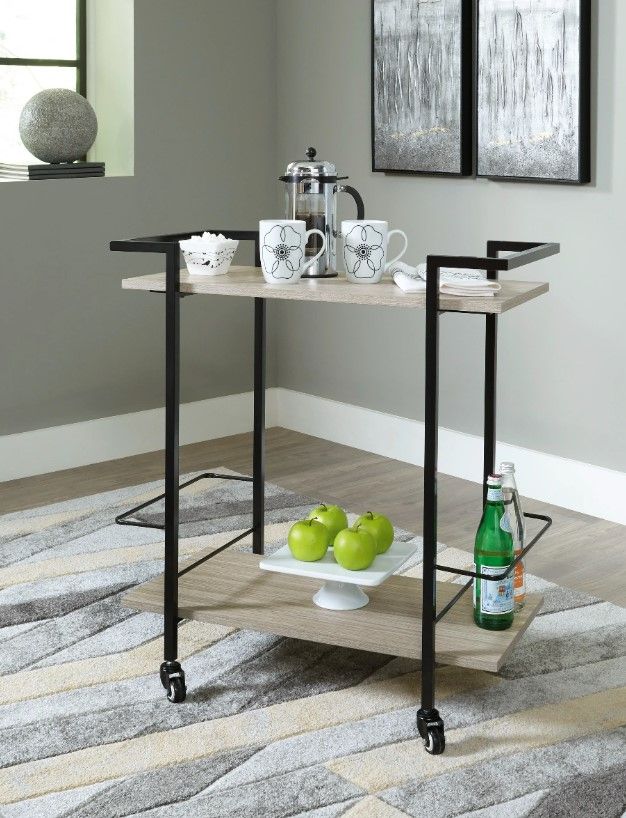Signature Design by Ashley® Waylowe Brown/Black Bar Cart-4