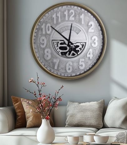 YHD Gold/Silver Metal Lux Gear Clock-1