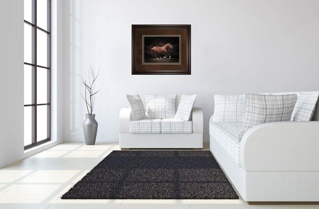 Classy Living Edoma Stallion on Black Wall Art-1