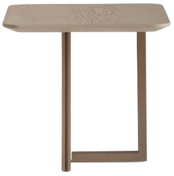Michael Amini® Canberra Light Ash End Table with Antique Gold Base-2